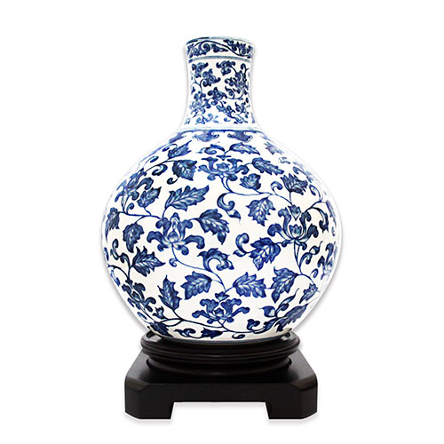 中国　青花　花卉長頸瓶　花瓶　N　R5771C 人気商品】 青花 中国 花卉長頸瓶 R5771C N 花瓶 工芸品 - 工芸品