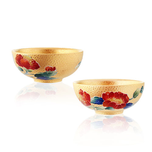 故宮精品網路商城- 法華茶花金彩雙杯組