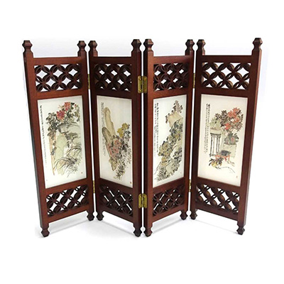 故宮精品網路商城- 上漆屏風吳昌碩花卉