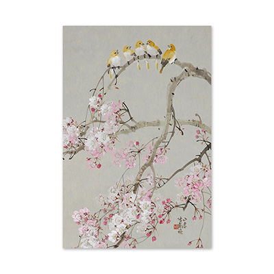 故宮精品網路商城- 明信片：張書旂畫桃花小鳥