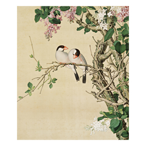 仙萼長春 清朝郎世寧恭畫 故宮精品網路商城- 複製畫心-郎世寧仙萼長春冊-紫白丁香