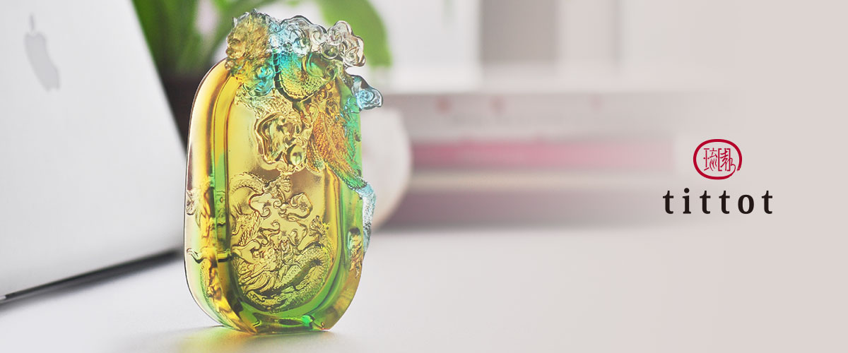 琉園 tittot 錦心瓶 一輪挿し 台湾ガラス 故宮博物館