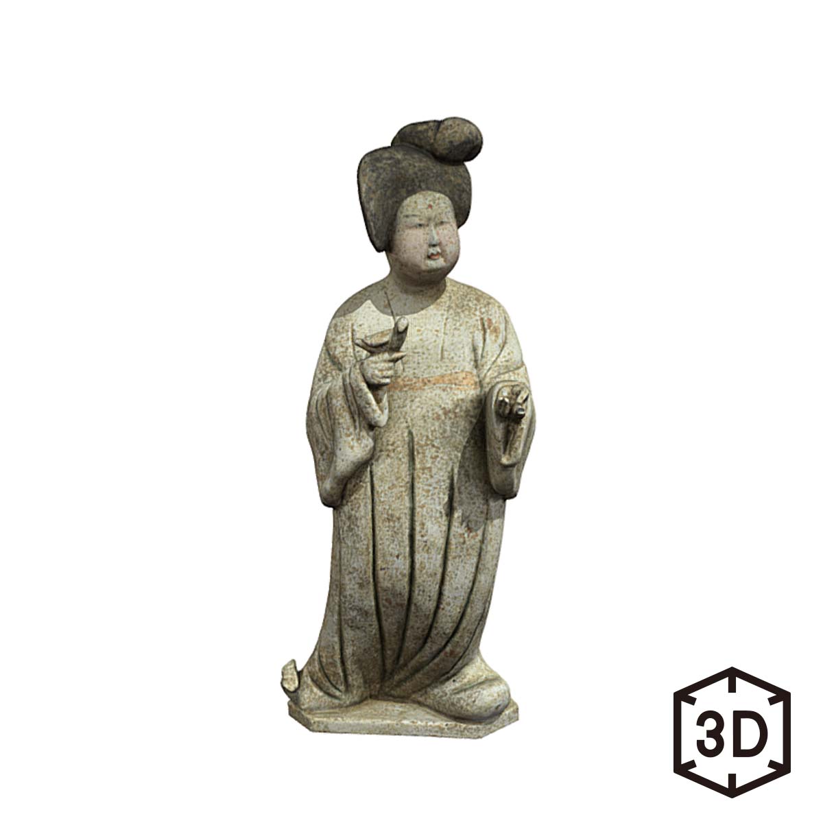 中国美術 加彩 女人 俑 高36.5cm(A883) 中国美術 加彩 女人 俑 高36.5 