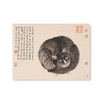 Product info: 宣彩小品畫 明 沈周寫生 冊 貓
