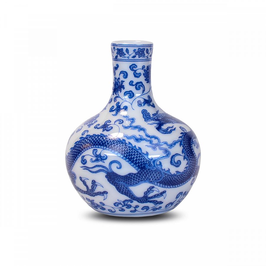 迷你瓷器-故宮龍紋天球瓶
