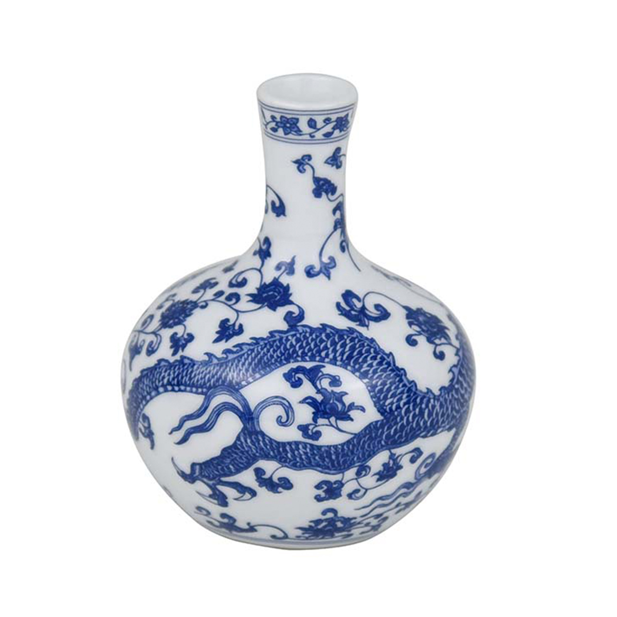 故宮精品網路商城- 故宮青花龍紋天球瓶( 中)