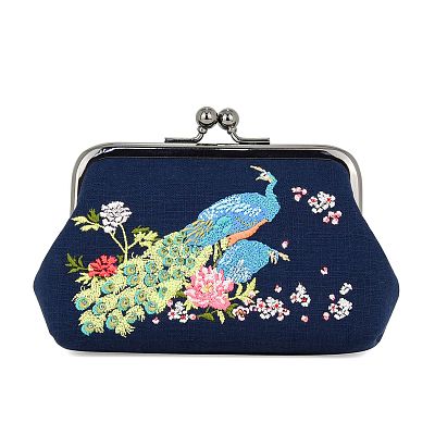 Product info: 杏花孔雀口金包