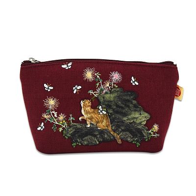 Product info: 菊花貍奴刺繡化妝包