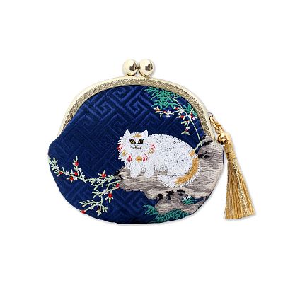 Product info: 繡花包 貓竹 （藍色）