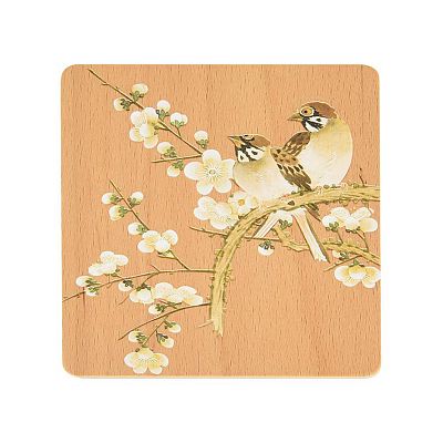 Product info: 故宮麻雀白梅木製杯墊