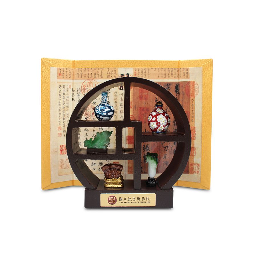 故宮精品網路商城- 迷你擺飾-迷你圓滿博古架文物組