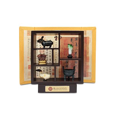 Product info: 迷你擺飾-迷你四方博古架文物組