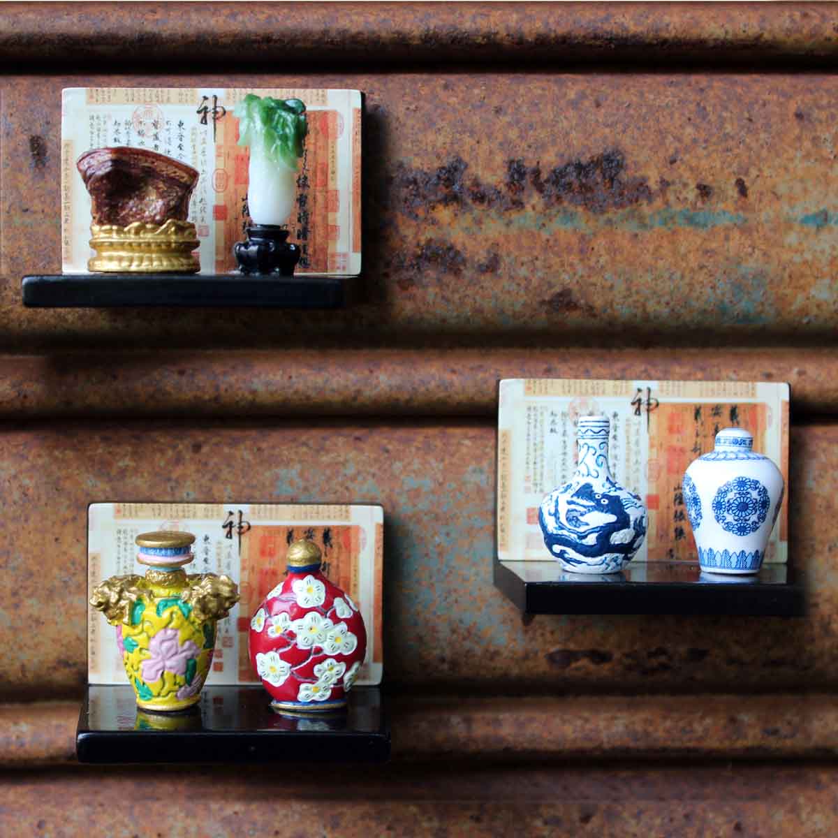 宇】LA096 高橋和三郎造 油滴天目釉 花瓶 共箱 道具 ] - 道具 京焼