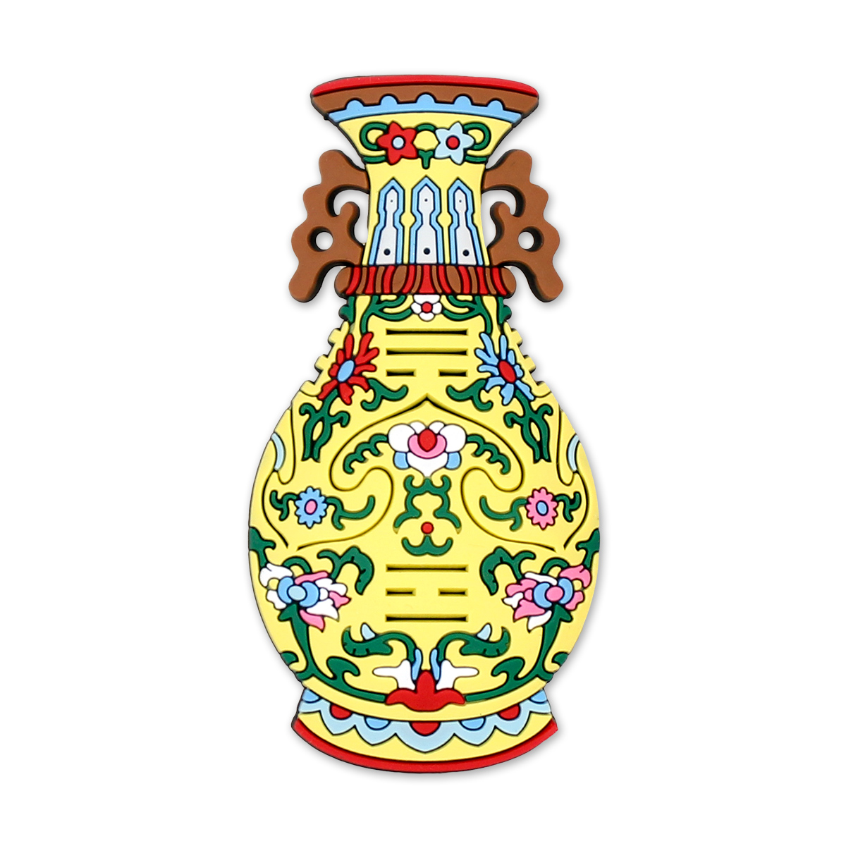 故宮精品網路商城- 彩雕磁貼八卦瓶