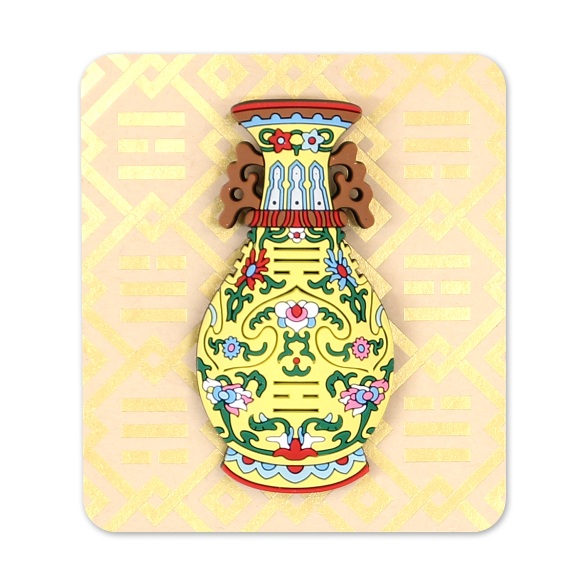 故宮精品網路商城- 彩雕磁貼八卦瓶