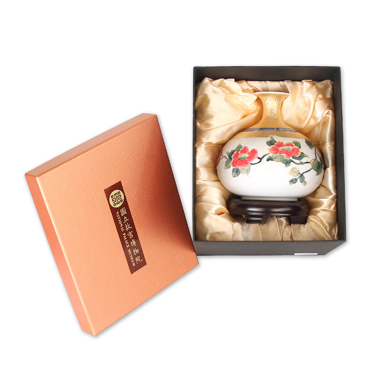 故宮精品網路商城- 金彩茶花雙喜瓶