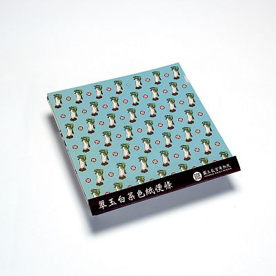 Product info: 翠玉白菜色紙便條-藍