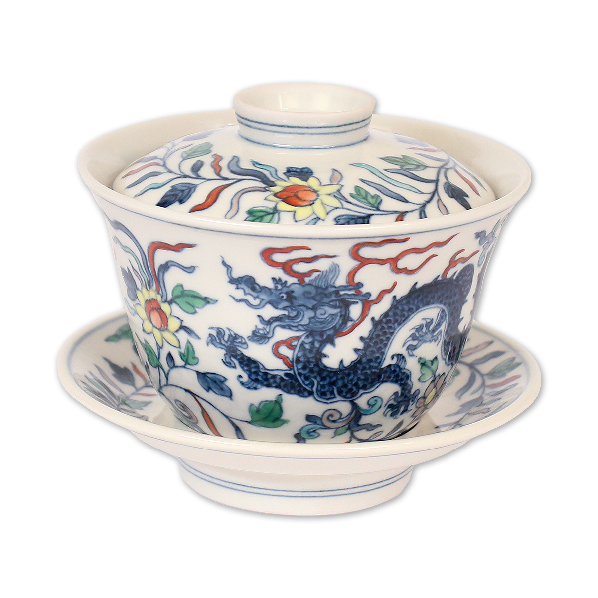 故宮精品網路商城- 鬥彩唐草龍蓋杯