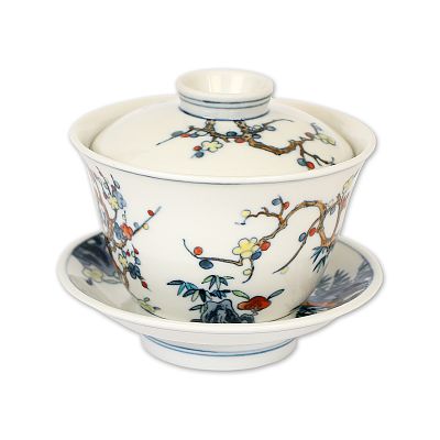 国立故宮博物院オンラインストア - 豆彩大吉(鶏)蓋茶碗