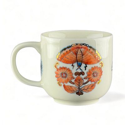 Product info: 團蝶紋小咖啡杯(紅黑)