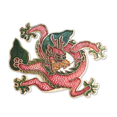 Product info: 景泰藍龍別針 （紅色）
