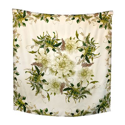 Product info: 絲漾十二月花神絲巾(米白)
