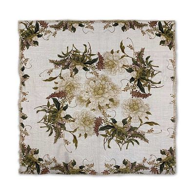 Product info: 十二月花神羊毛絲巾64x64cm 米白