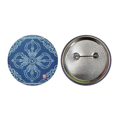 Product info: 十字金剛杵馬口鐵胸章