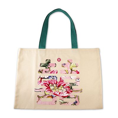 Product info: 粉彩雙喜橫式帆布袋