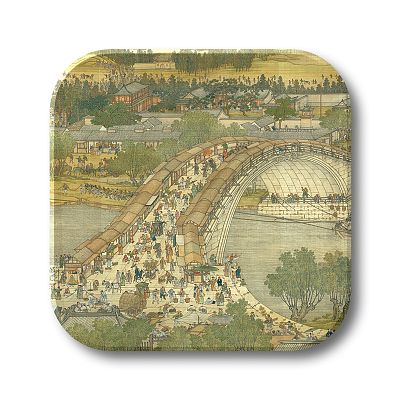 Product info: 清明上河圖吸水方型杯墊
