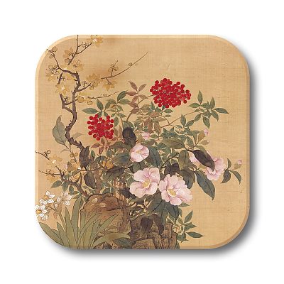 歲朝麗景吸水方型杯墊