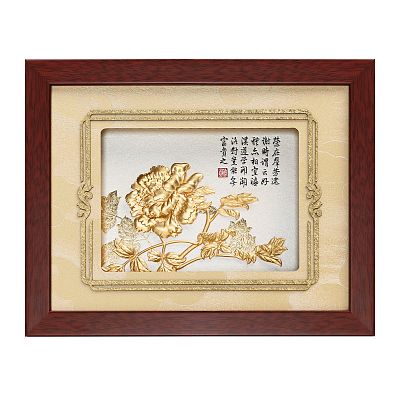 Product info: 國色天香立體金箔畫