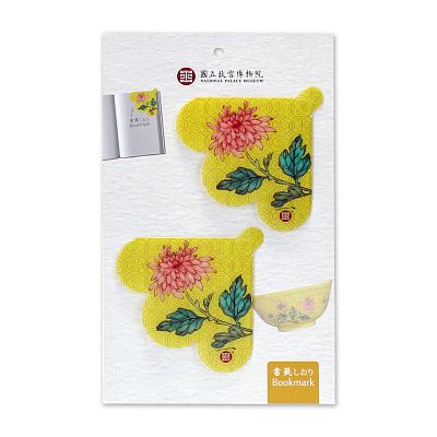 Product info: 黃地菊花書籤