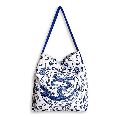 Product info: 青花穿蓮龍紋購物袋