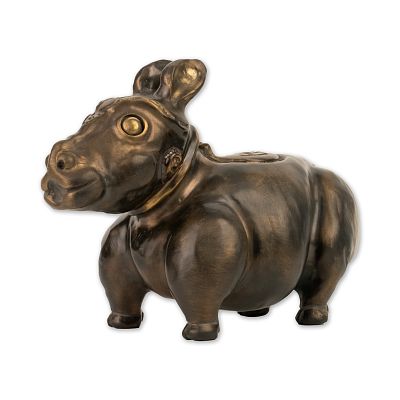 Product info: 石雕仿製嵌綠松石金屬絲犧尊