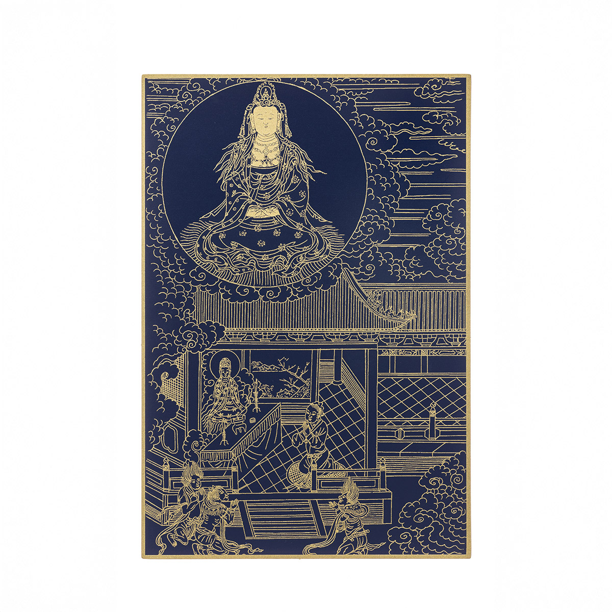 故宮精品網路商城- 故宮百年紀念描金佛卡系列-觀音守護脫離鬼害
