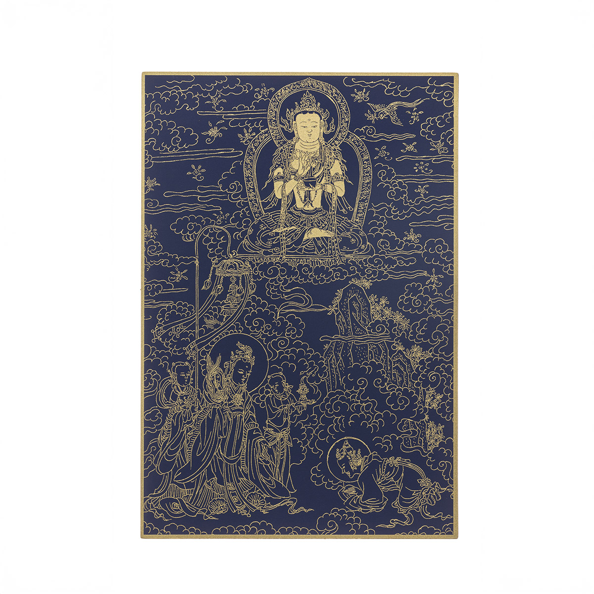 故宮精品網路商城- 故宮百年紀念描金佛卡系列-觀音現自在天身說法
