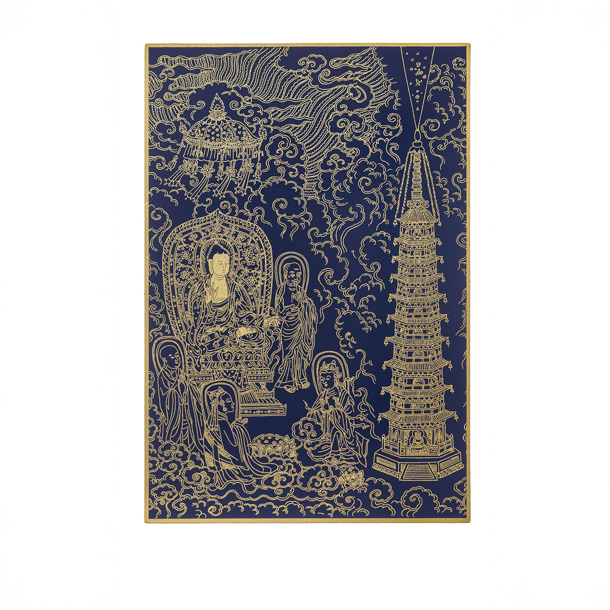 故宮精品網路商城- 故宮百年紀念描金佛卡系列-奉獻瓔珞以為供養