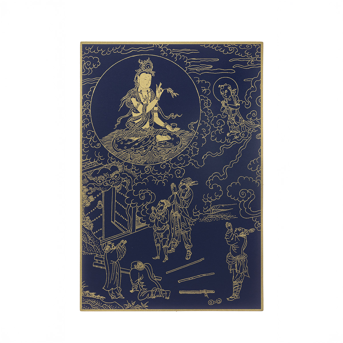 故宮精品網路商城- 故宮百年紀念描金佛卡系列-觀音救刑具拘摯難