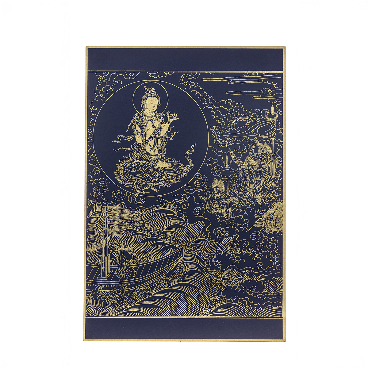 故宮精品網路商城- 故宮百年紀念描金佛卡系列-觀音救惡鬼非人難