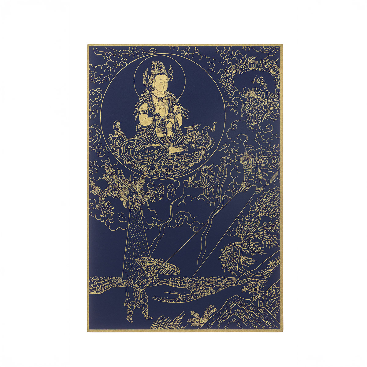 故宮精品網路商城- 故宮百年紀念描金佛卡系列-觀音救天災難