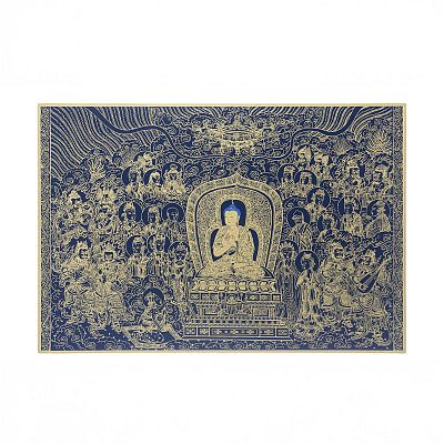 Product info: 故宮百年紀念描金佛卡系列-圓覺經佛說法圖