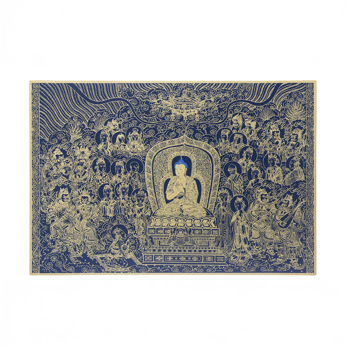 故宮精品網路商城- 故宮百年紀念描金佛卡系列-圓覺經佛說法圖