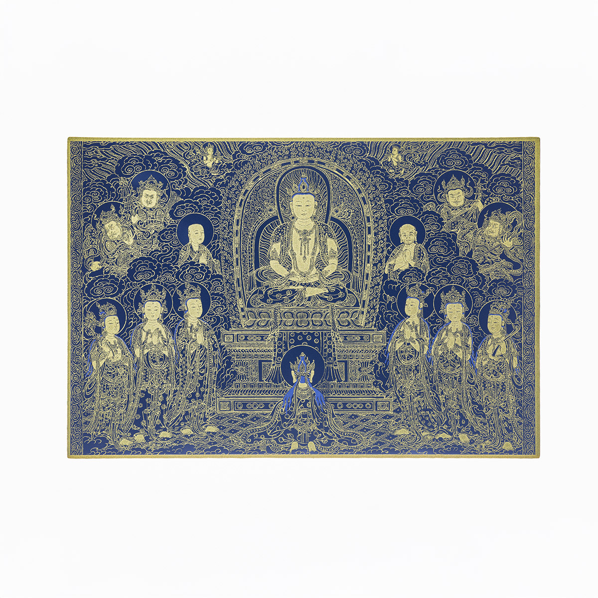 故宮精品網路商城- 故宮百年紀念描金佛卡系列-心經佛說法圖