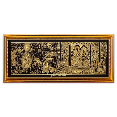 Product info: 畫心含框- (6)妙法蓮華經卷六連相-元人朱珤畫