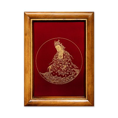 Product info: 黃金觀音卡 〈觀音救墮落山底難〉 24K 純金蒔繪