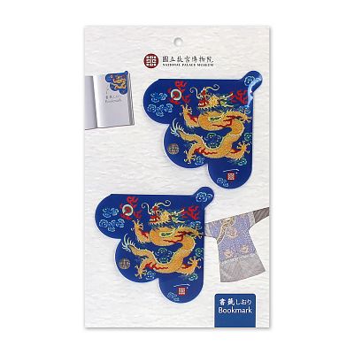 Product info: 藍地龍袍書籤