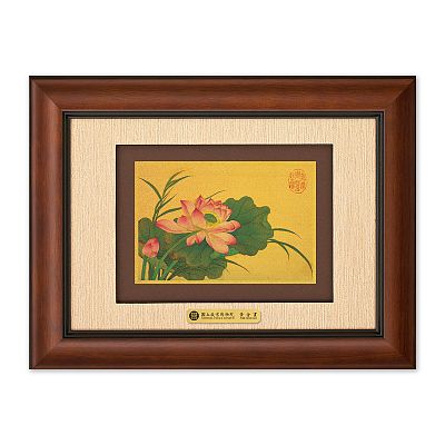 五福黃金畫-夏景花卉詩畫冊 蓮花
