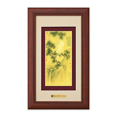 Product info: 如意黃金畫-白鶻圖