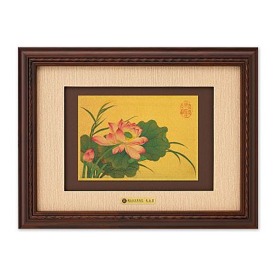Product info: 吉利黃金畫-夏景花卉詩畫冊　蓮花